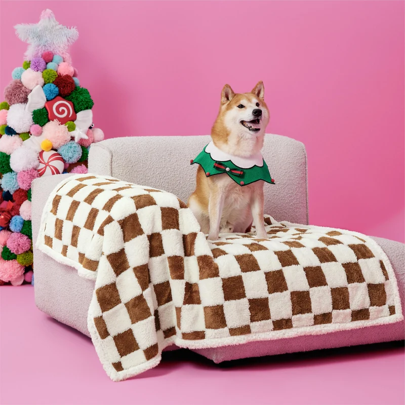 LE SURE Couverture Imperméable pour Chien Grand – Double-face jacquard moelleux et sherpa doux, Protection Canapé