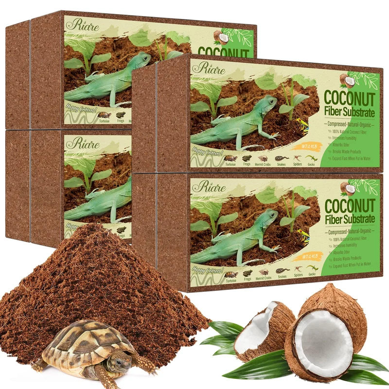 Riare – 8 briques fibre de coco pour terrarium | Substrat compressé haut de gamme