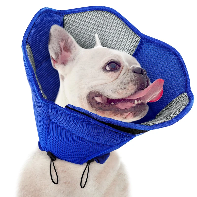 SUNFURA Cône Doux pour Chien – Réglable après Chirurgie, Bleu, Taille Moyenne