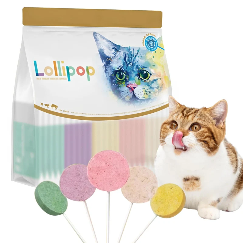 Achuhe Sucettes pour Chats – Friandises lyophilisées, texture douce, bouchées à lécher, 25 pièces