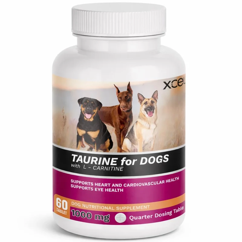XCEL Taurine pour chiens 1000 mg – L-Carnitine, comprimés divisibles, jusqu'à 240 doses