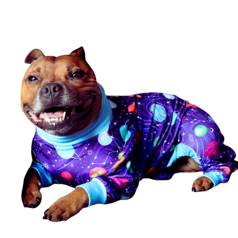 Spark Paws Pyjama Chien Planètes 3XL – Combinaison récupération, ultra-douce et stretch 4 voies