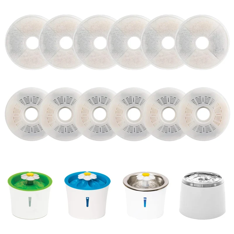 WEZEBEL – 12 Filtres pour Fontaine Catit (Action triple) – Remplacements pour Flower et Acier inox