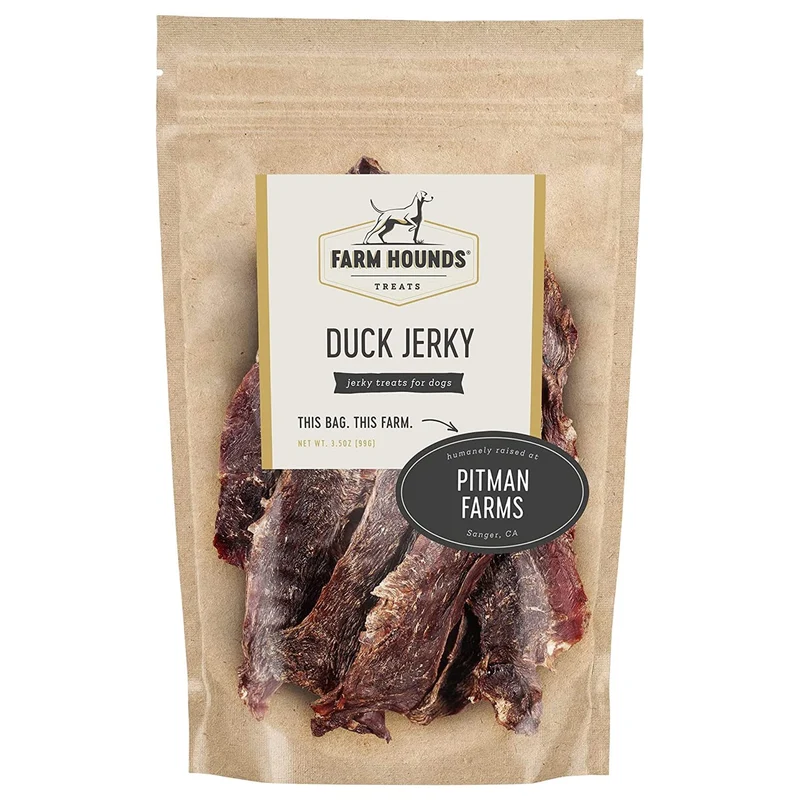 Farm Hounds – Canard séché naturel premium pour chiens – 100% canard élevé humainement – Coupé à la taille – Sans additifs – Fabriqué aux États‑Unis – 3,5 oz – 1 sachet