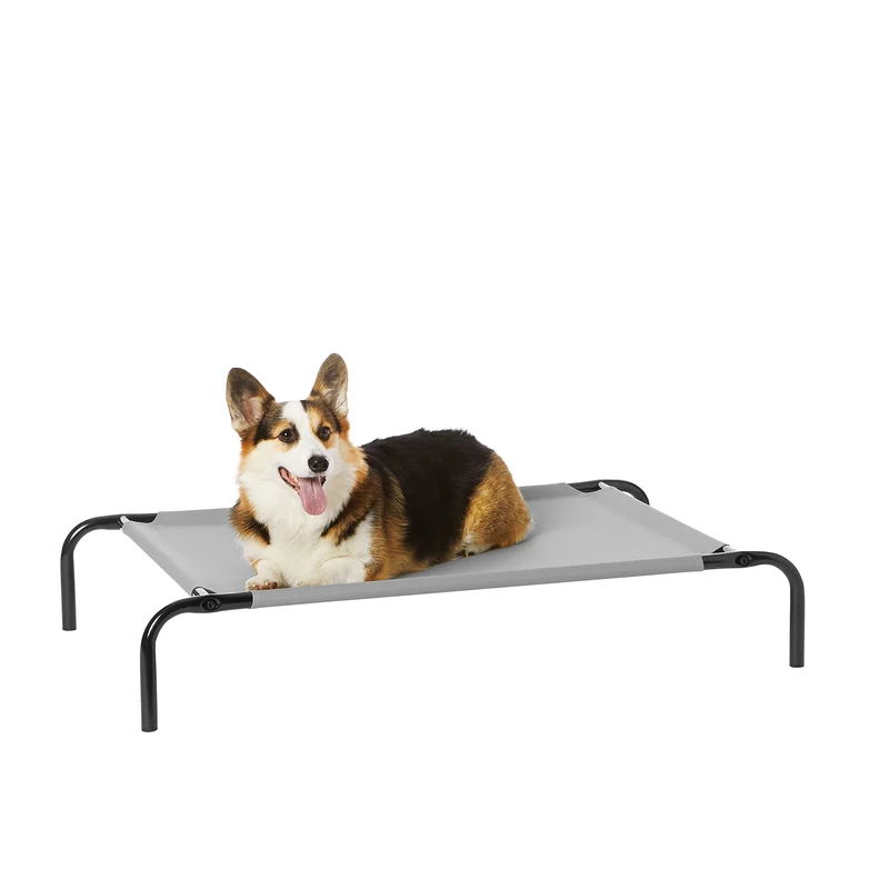 Amazon Basics Lit Chien Élevé Refroidissant – Cadre Métallique Durable, Taille Moyenne, Gris