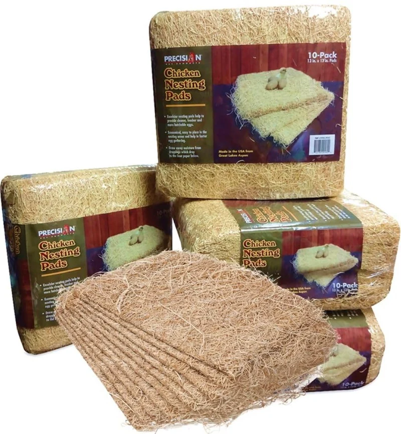 PRECISION PET Tapis de Nid pour Poules (Petmate) – 13x13 Beige, Lot de 10, Fabriqué aux États‑Unis