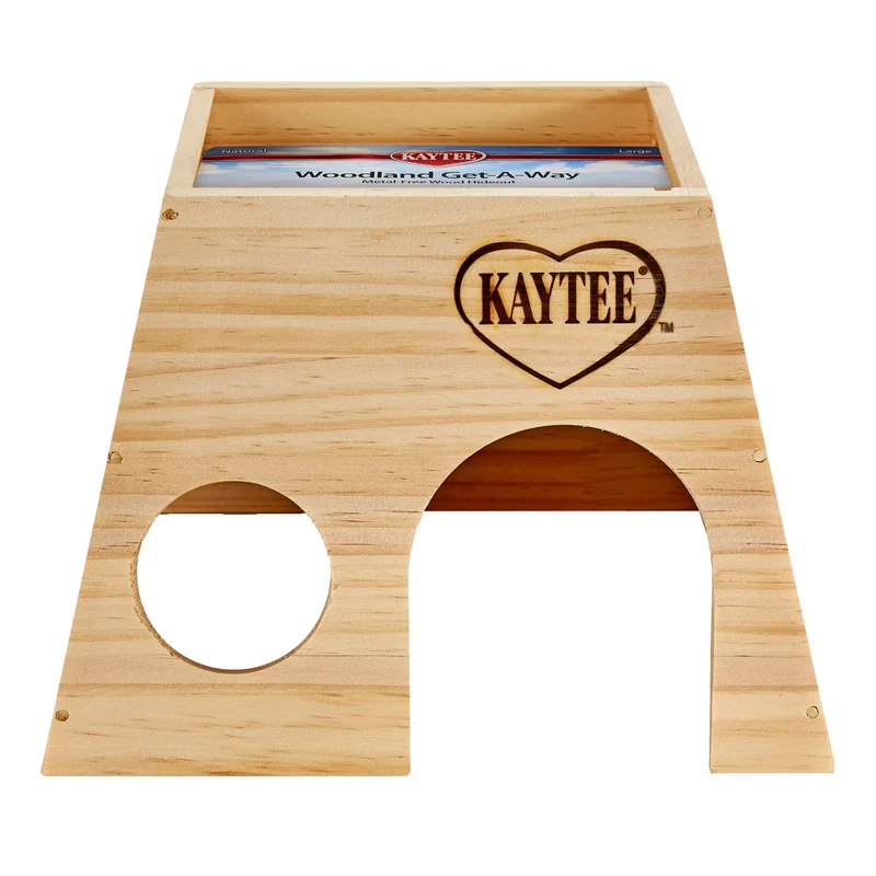 Kaytee Woodland Get-A-Way Large – Cachette en bois naturel pour petits animaux