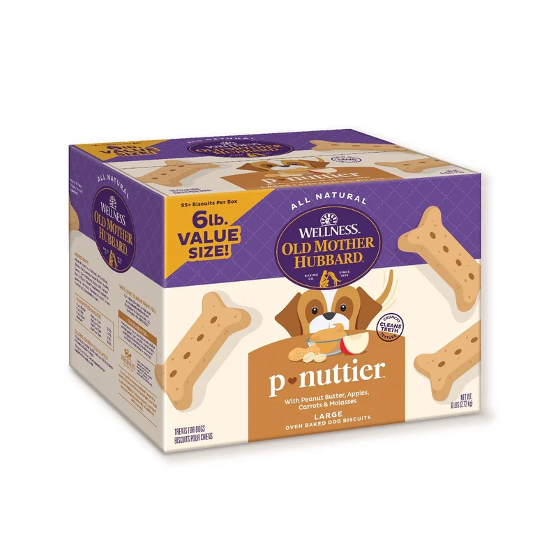Old Mother Hubbard Wellness P‑Nuttier Biscuits Pour Chien – Grand Format 6 Livres