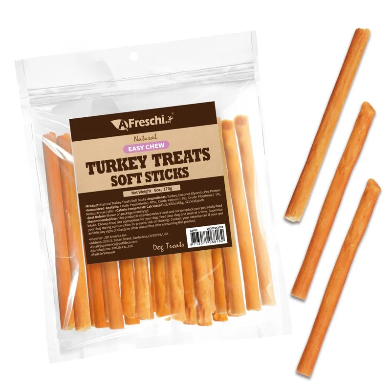 Friandises molles à la dinde A Freschi srl – USA, naturelles, hypoallergéniques, haute teneur en protéines, faible en gras, 6oz