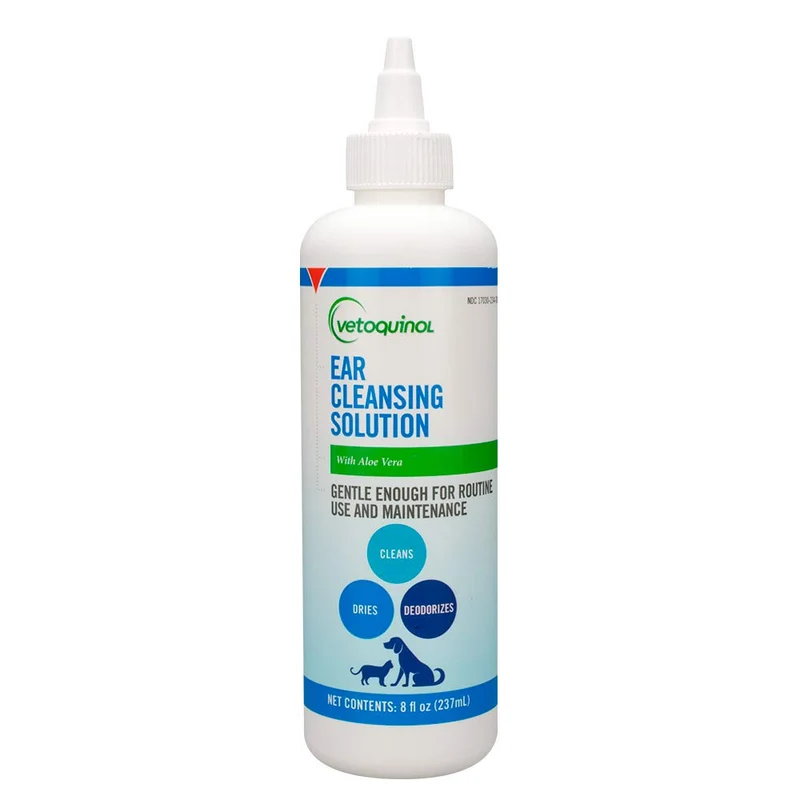 Solution de nettoyage des oreilles Vetoquinol pour chiens et chats – 8 oz (237 ml)