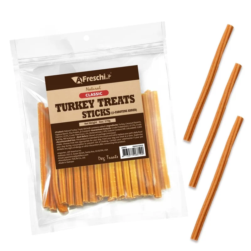 Friandises Dinde Naturelles – A Freschi srl, Hypoallergéniques, Digestes, 6 oz
