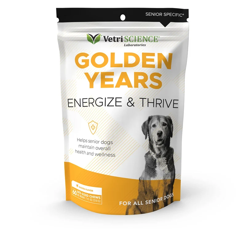 VETRISCIENCE Extra Strength Senior 27+ – Gommes Santé Active pour Chiens Seniors, 60 Gommes au Poulet