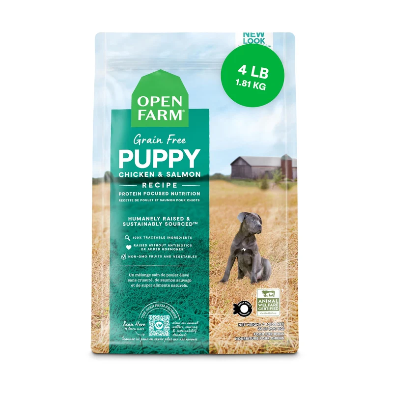 Open Farm - Croquettes Sans Céréales pour Chiots (4 lb) - Saumon & Poulet, Ingrédients Éthiques