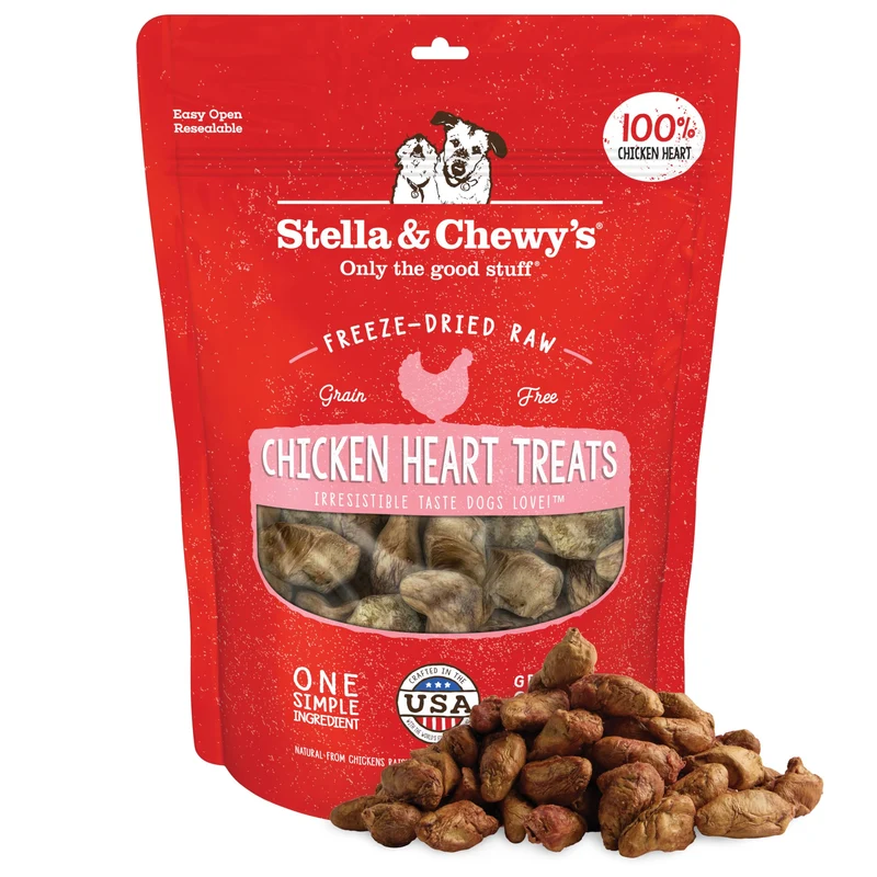 Stella & Chewy's – Coeur de Poulet Lyophilisé, Friandise Unique sans Additifs – Sac 11 oz