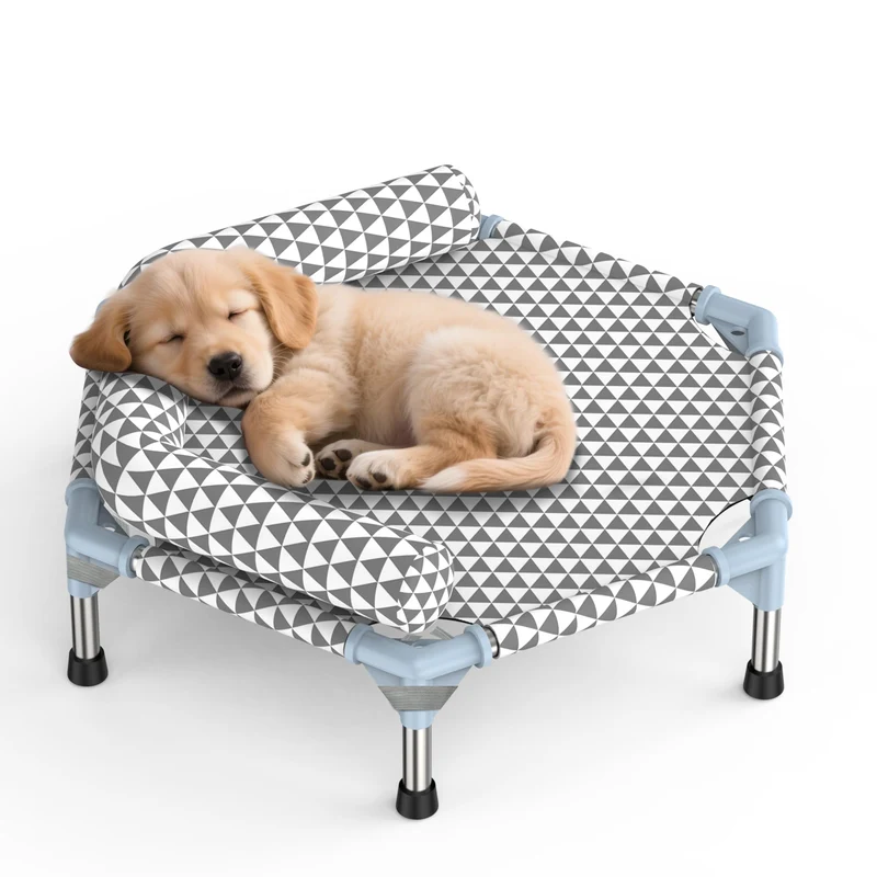 Kuntrust – Lit orthopédique pour petits chiens : coussins amovibles, housse lavable, design surélevé
