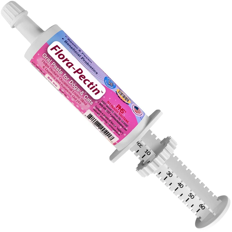 FLORA-PECTIN Pâte Orale pour Chiens et Chats – Aide à la Diarrhée Occasionnelle et à l'Équilibre Intestinal (60 ml, Saveur Poulet)