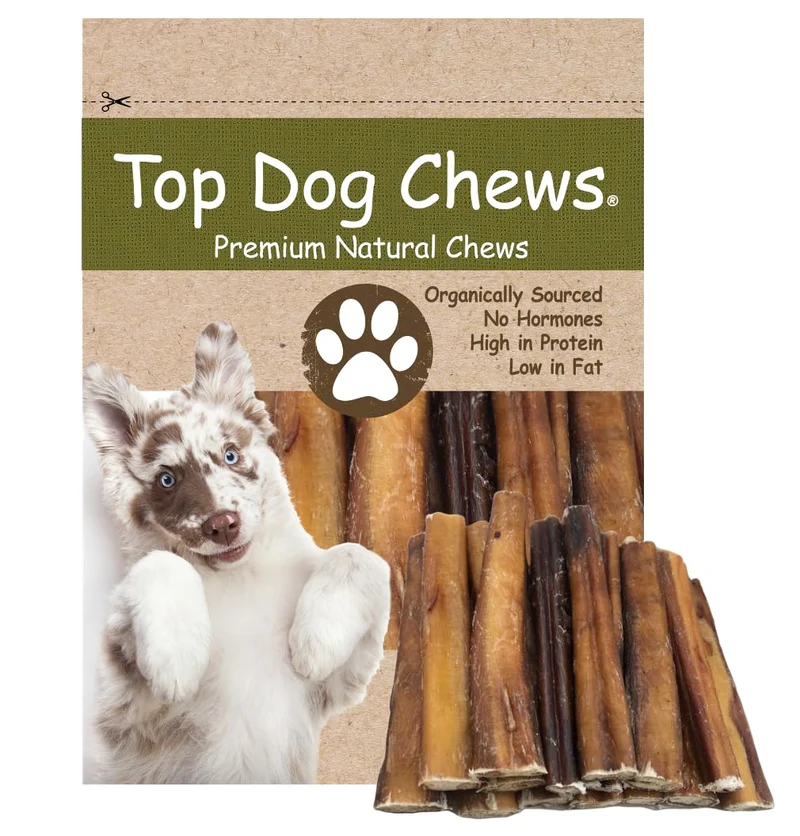 Top Dog Chews – Baton Bully Epais 6 Pouces, Boeuf Naturel, Elevé en Plein Air, Nourri a lHerbe, Sante Dentaire