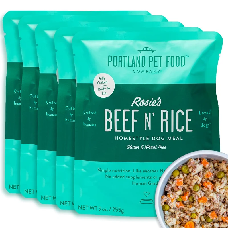 CRAFTED BY HUMANS LOVED BY DOGS – Rosie’s Beef N' Rice: Poches d’aliments frais pour chiens (lot de 5, sans gluten)