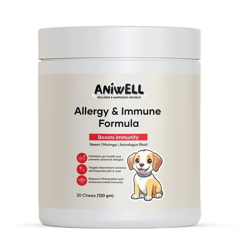 Aniwell Bouchées Allergie et Immunité pour Chiens – Soutien saisonnier, Digestion et Peau