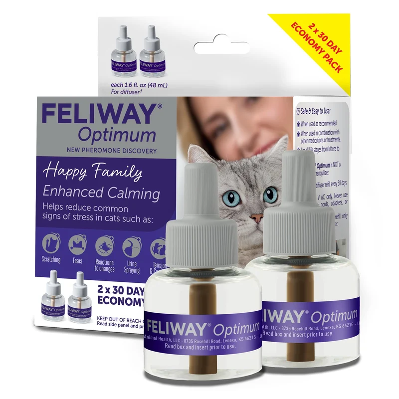 FELIWAY Optimum – Recharge Calme 30 Jours, Lot de 2