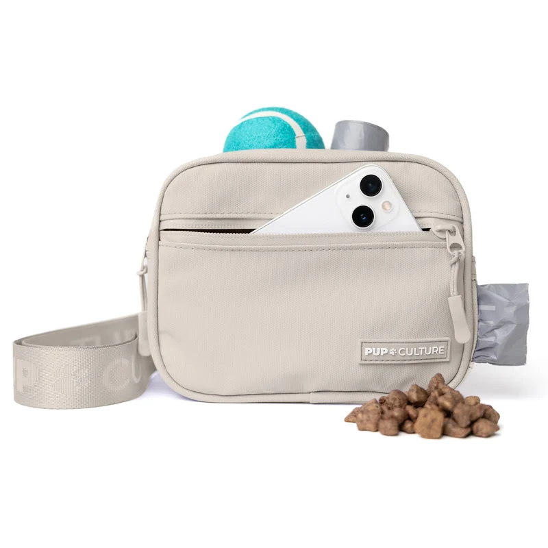 Pup Culture Sac Friandises pour Chien – Distributeur de Sacs Poubelle et Poche Amovible | Sac Bandoulière pour Promenades et Dressage