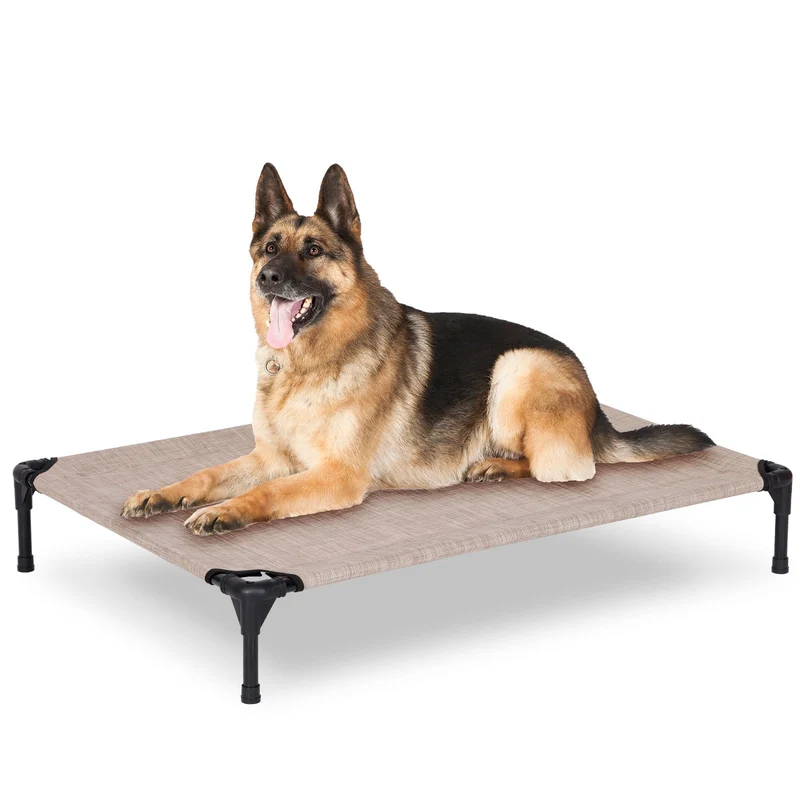 PVY Lit pour chien surélevé extérieur – Grand cadre gris 42x30 po
