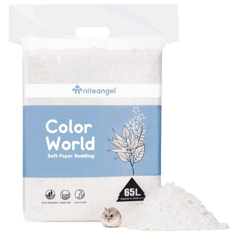 Niteangel Aspen Litière en Papier 65L – Pour hamsters syriens et petits animaux