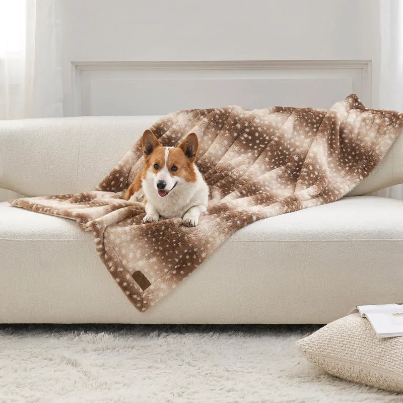 COZY KISS Couverture pour Animaux Imperméable 40x60 po – Imprimé Cerf de Noël, Douce et Réversible
