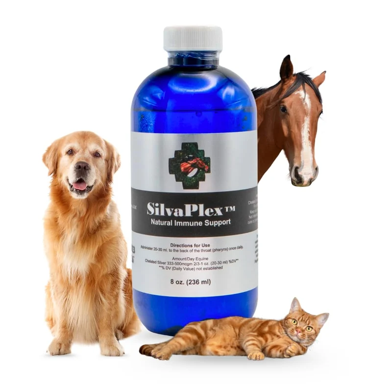 SilvaPlex - Solution Immunitaire Naturelle 100 PPM pour Chiens, Chats, Chevaux et Élevage – Développée par des Vétérinaires