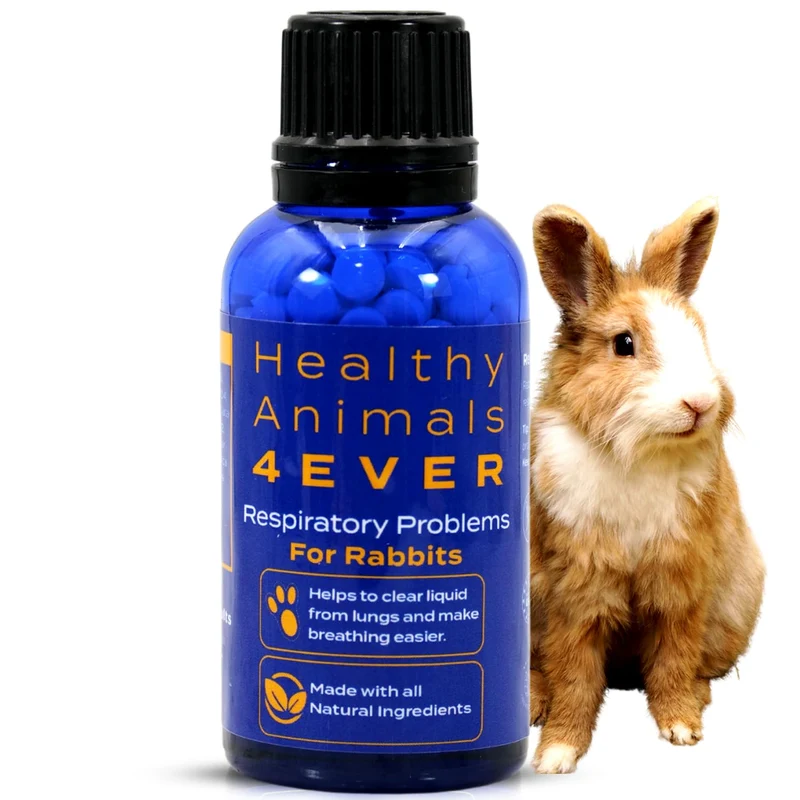 HealthyAnimals4Ever HA4E - Traitement Respiratoire pour Lapins – Soutien des Voies Respiratoires – Soins Préventifs – Comprimés Homeopathiques Naturels – 300 Comprimés