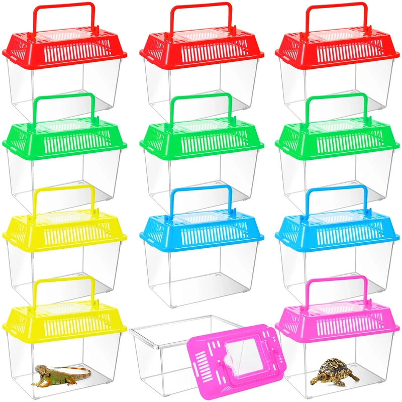 ONLYFU - 12 Boîtes Reptile Transparentes pour Transport et Enclos Temporaire