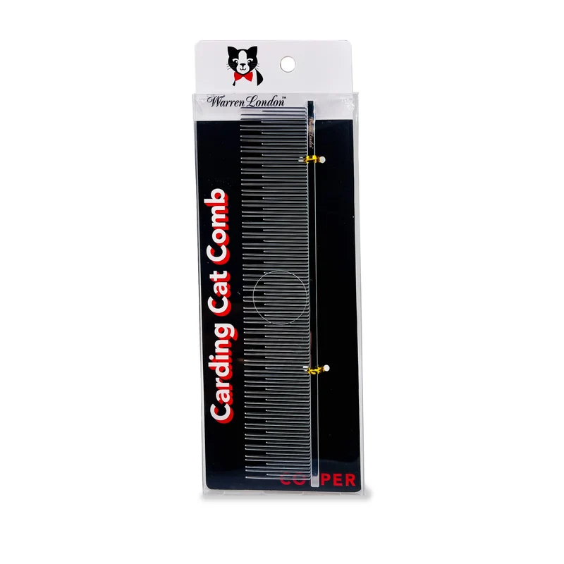 Peigne Cardant Warren London pour Chats – 19 cm, cuivre, dents doubles et pointes arrondies