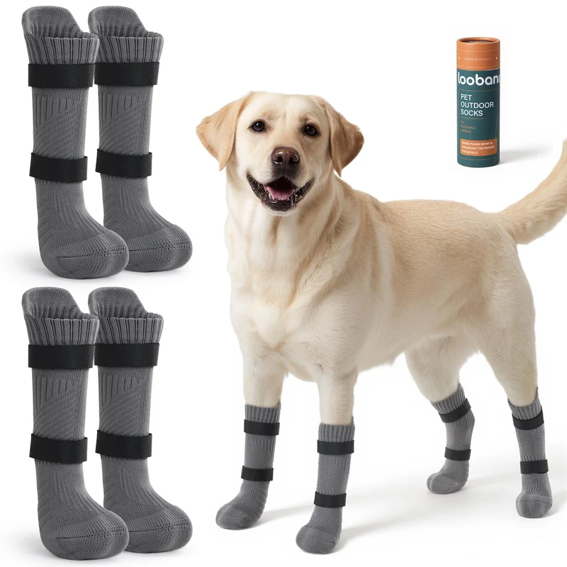 LOOBANI Bottes et Chaussettes pour Pattes – Protection Extérieure, Anti-Léchage et Sangles Velcro