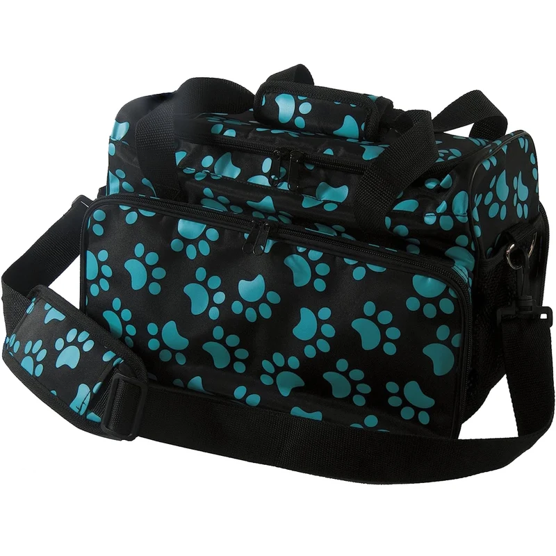WAHL Pro Animal Sac de Voyage Tote – Rangement Toilettage pour Chiens et Chats – Design Pattes Turquoise