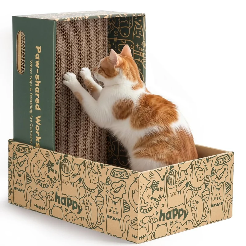 ARGOPET : Lot de 6 Tapis Griffage pour Chats — Boîtes Emboîtables, Gain de Place, Tapis Double-face et 2 Lits Lounge