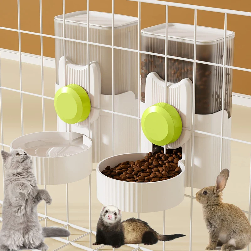 Lemtrflo Distributeur Automatique pour Cage – Nourrisseur et Bouteille d'Eau pour Lapin et Petits Animaux