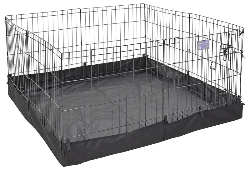 MidWest Homes for Pets – Parc d’exercice carré avec fond en tissu et maille