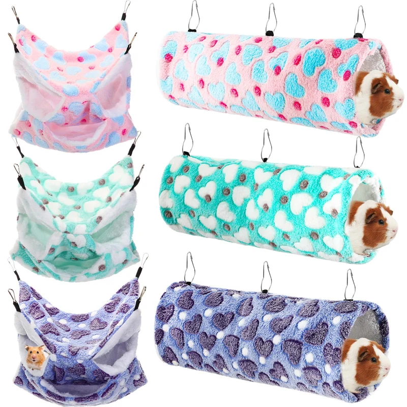 Sweetude — Ensemble de 6 hamacs et tunnels pour rongeurs (3 niveaux)