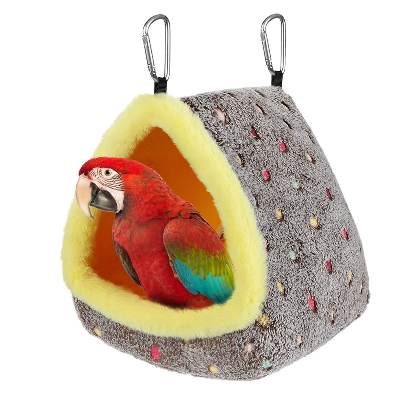 MEWTOGO Grand Nid d'Hiver pour Oiseaux en Cage – Lit Douillet avec Plateau et Suspension
