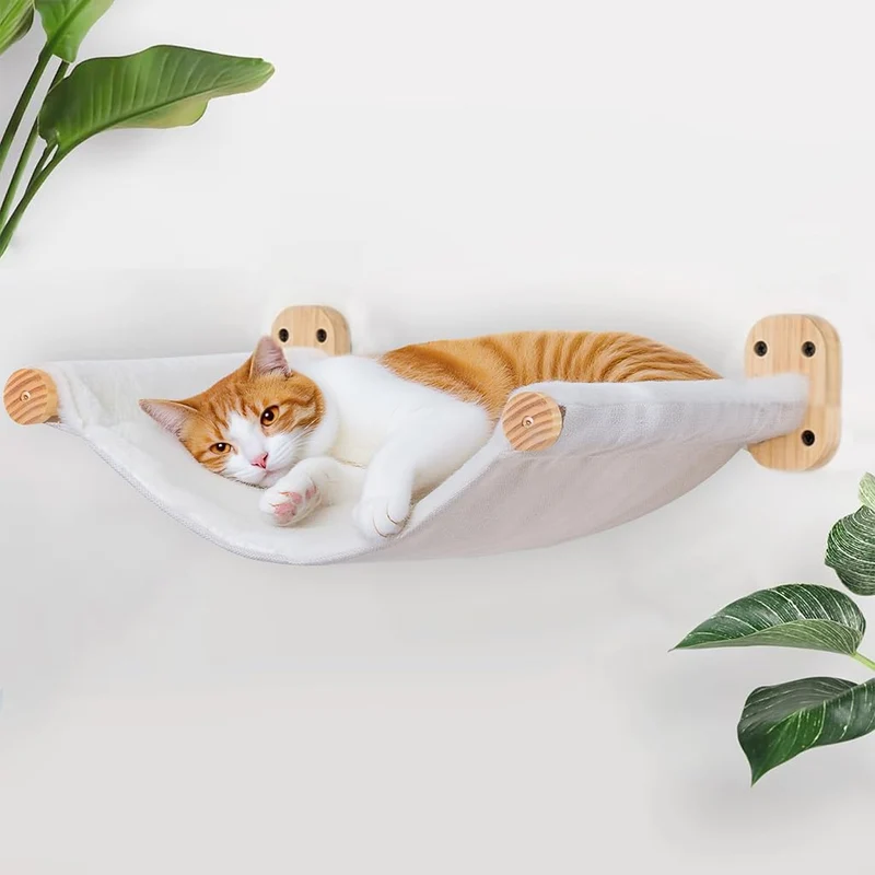 PEL UMOZ Hamac mural pour chat – Double-face toile et peluche, jusqu'à 30 lb