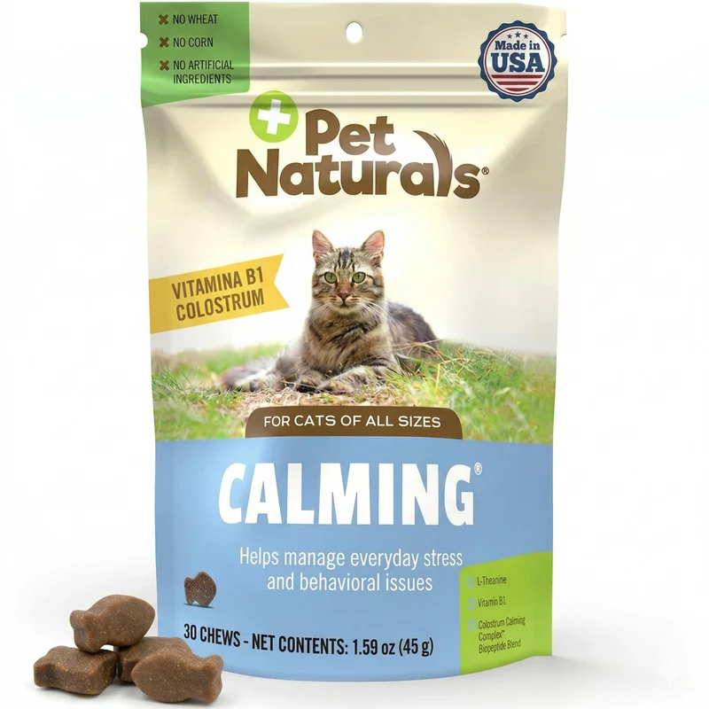 Pet Naturals Friandises Calmantes pour Chats – Anxiété et Stress, Saveur Poulet, 30 bouchées