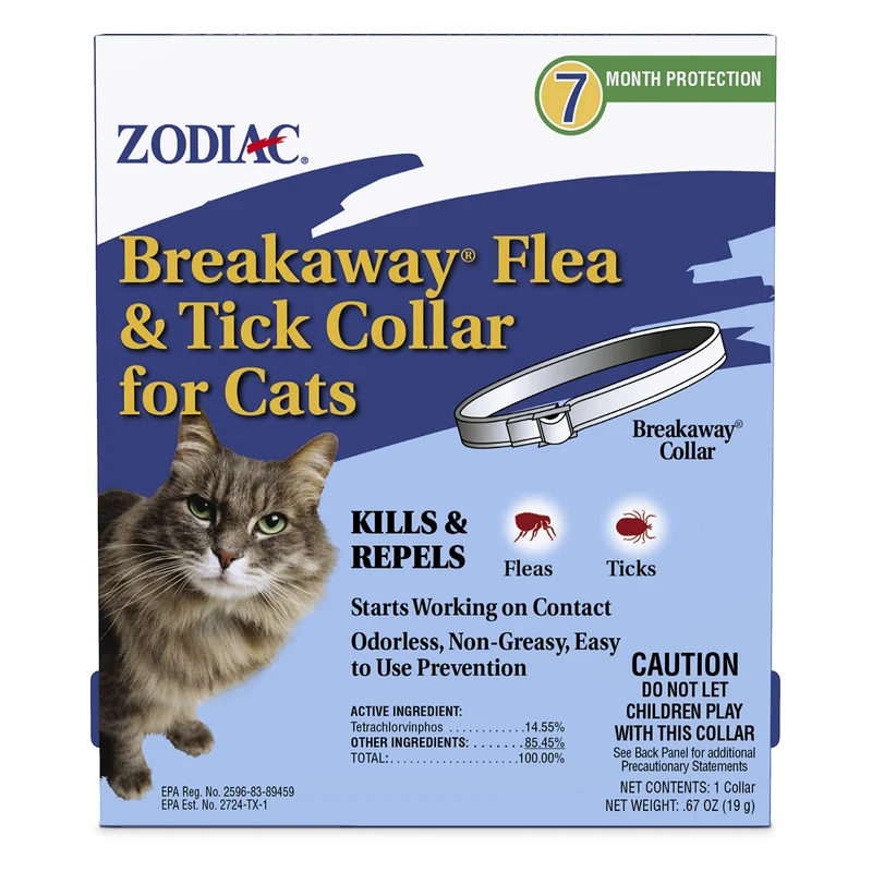 Zodiac Collier Breakaway Anti-puces et tiques pour chats — 13 pouces