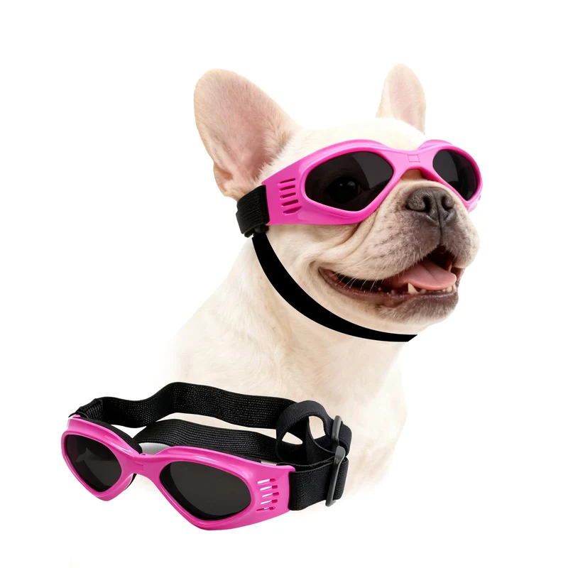 PETLESO Lunettes pour Chiens – Taille Moyen/Petit, Protection UV et Vent Rose