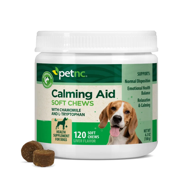 PetNC Aide Calme – Bouchées Douces Apaisantes pour Chiens (120 bouchées) | Calme et Relaxation