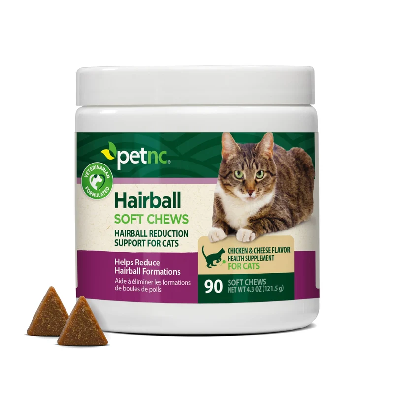 PetNC Hairball Friandises Molles pour Chats (90 unités) Saveur Poulet et Fromage — Aide potentielle contre les boules de poils