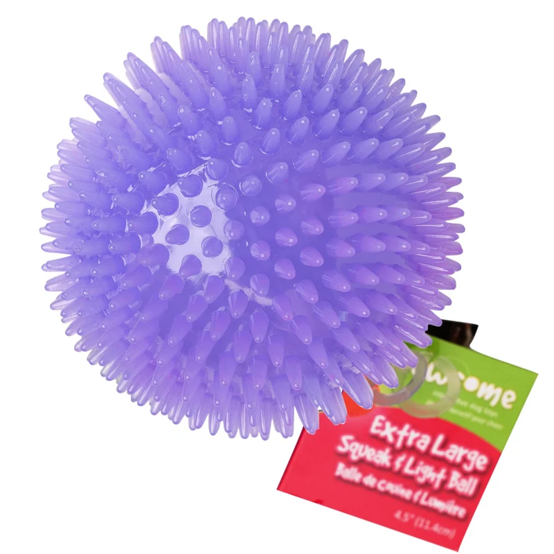Gnawsome Balle Epineuse Siffante 4,5 pouces - Extra Large, Peut aider à stimuler les gencives et favoriser le jeu pour chiens, Couleurs variées