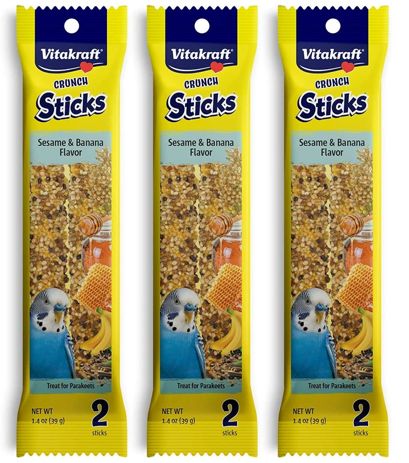 Vitakraft Bâtons Banane pour Perroquet – Lot de 2, Ensemble de 3 Pièces