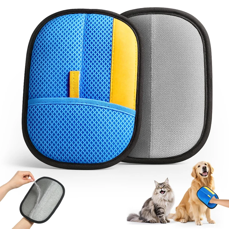 JGLXF Gants Électrostatique 2026 – Retrait Poils Animaux Réutilisables (Bleu)