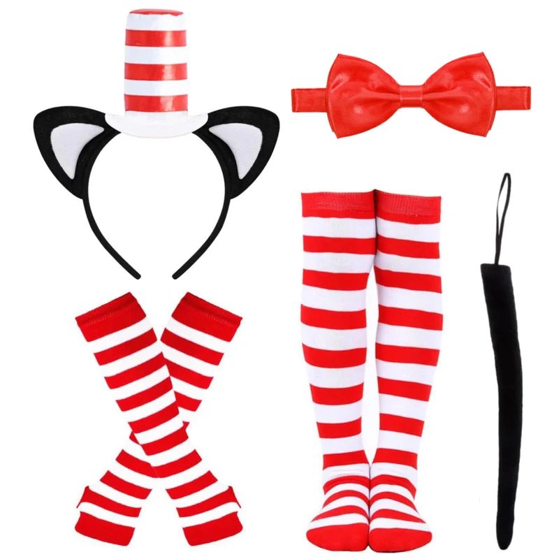 Kavoc – Ensemble 5 pièces accessoires costume chat pour la Journée mondiale du livre