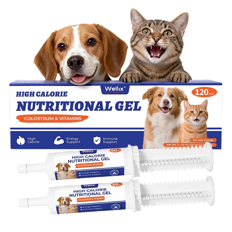 Wellix Gel Nutritionnel Haute-Calorie pour Chiens et Chats – Sans Sucre, Soutien Immunitaire (4 onces)